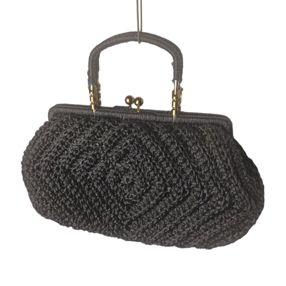 Vintage Handbags - Vintage/Estate Rare Bara Japan Chevron Raffia Top Handle Purse "HOT!"